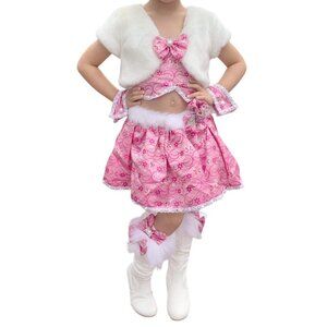 Pink & Winter White Pageant Outfit Size 5/6 Little Girls